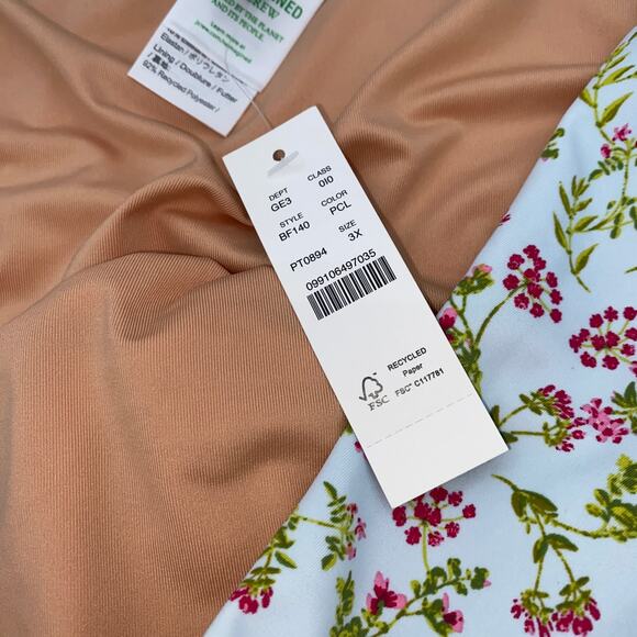 New J. Crew Floral Curved Waist Cheeky Bikini Swim Bathing Suit Bottom Size 3X - Picture 6 of 8